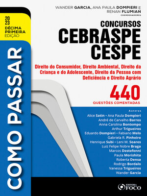 cover image of Como passar concursos CEBRASPE -Direito do Consumidor, Ambiental, ECA, Deficiência e Agrário